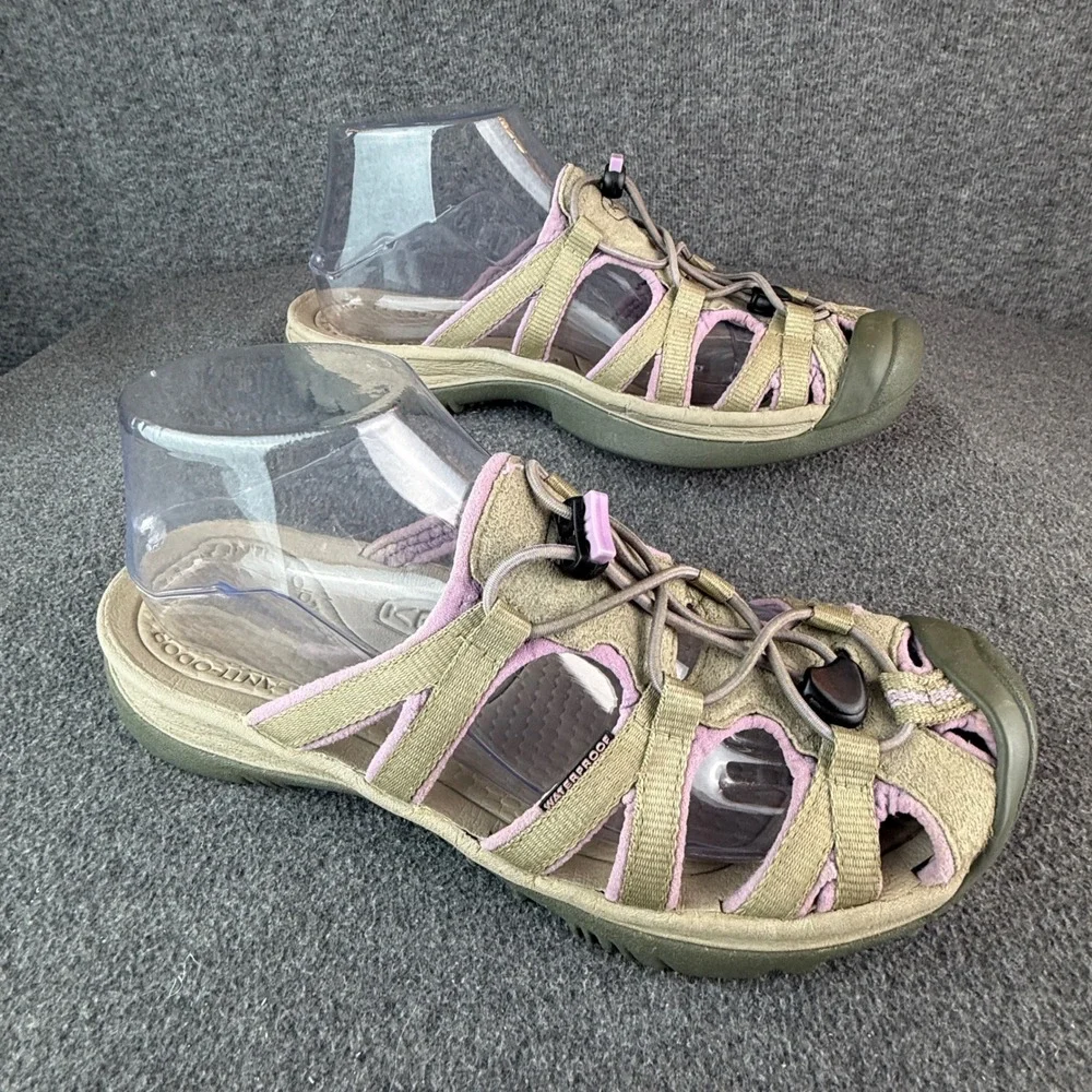 Keen Bali Strap Sandals Womens 8 Khaki/Lavender Waterproof Slide Shoes